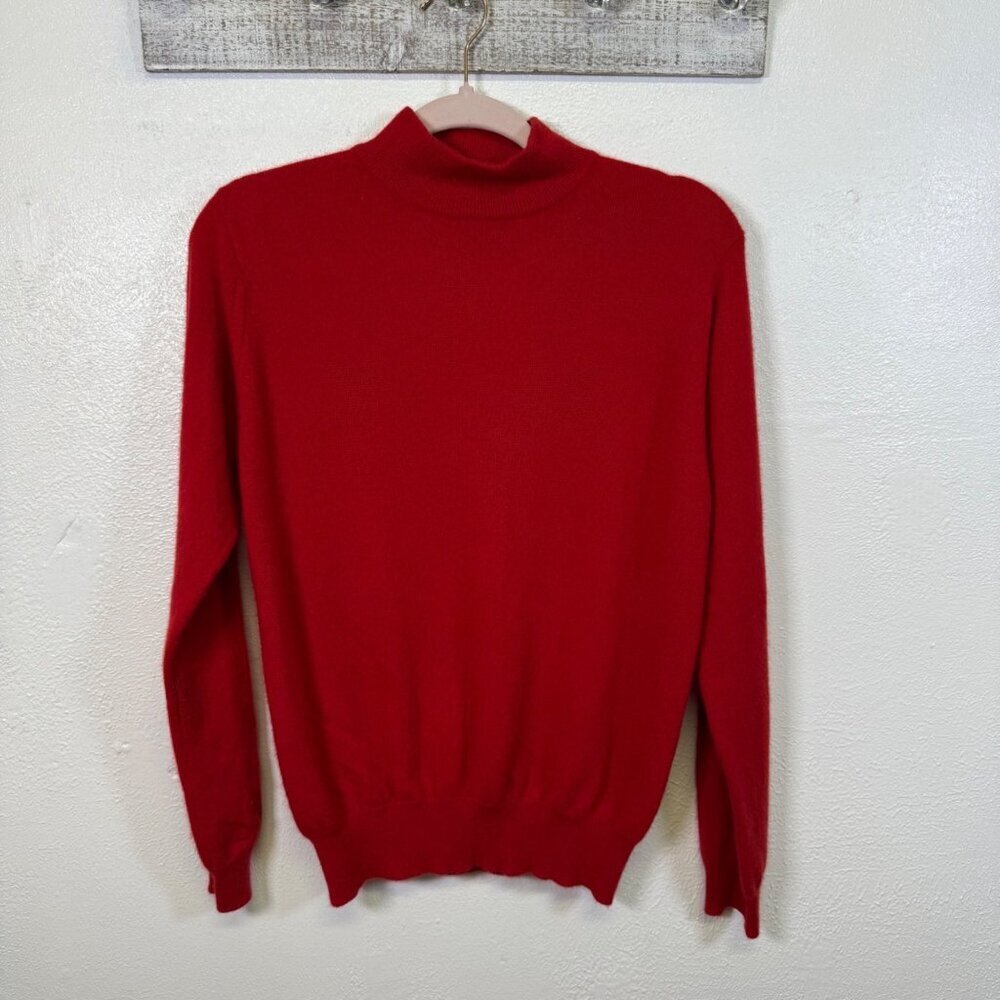 Charter Club Womens 100% Cashmere Sweater Small Red Quiet Luxury Preppy Flaw